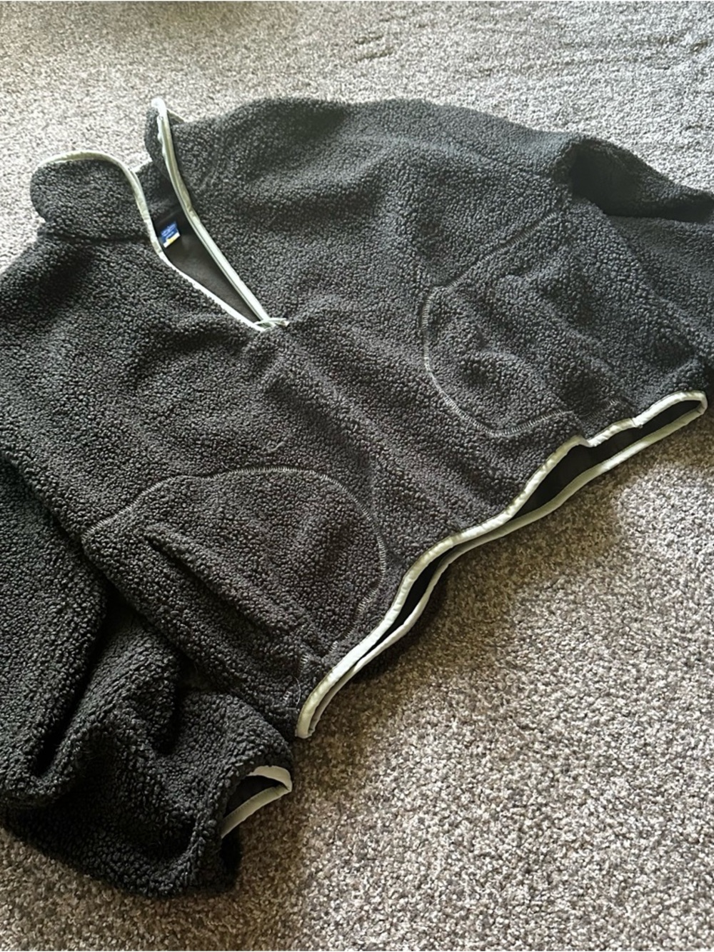 Old Navy - Green “Ancient Forrest” - Loose Sherpa Quarter Zip Pullover - L